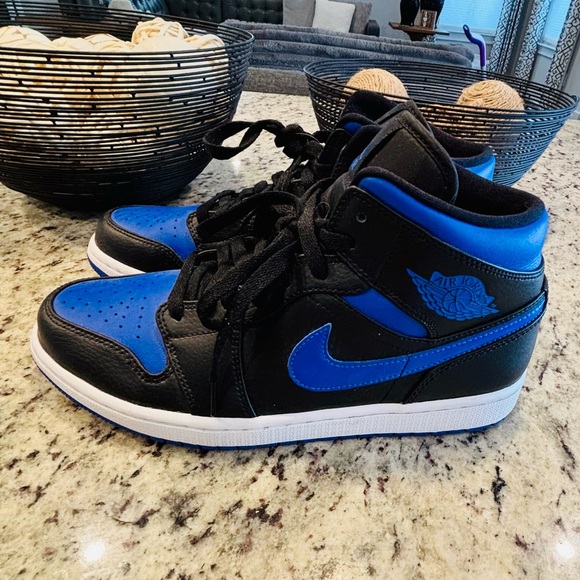 Nike Other - Nike Air Jordan 1 Mid Royal Blue/Black 554724-068 Men's 9 Shoe Pre-Owned